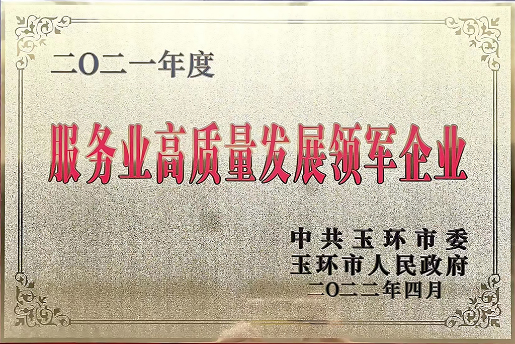 1.2021年度玉环市服务业高质量发展领军企业